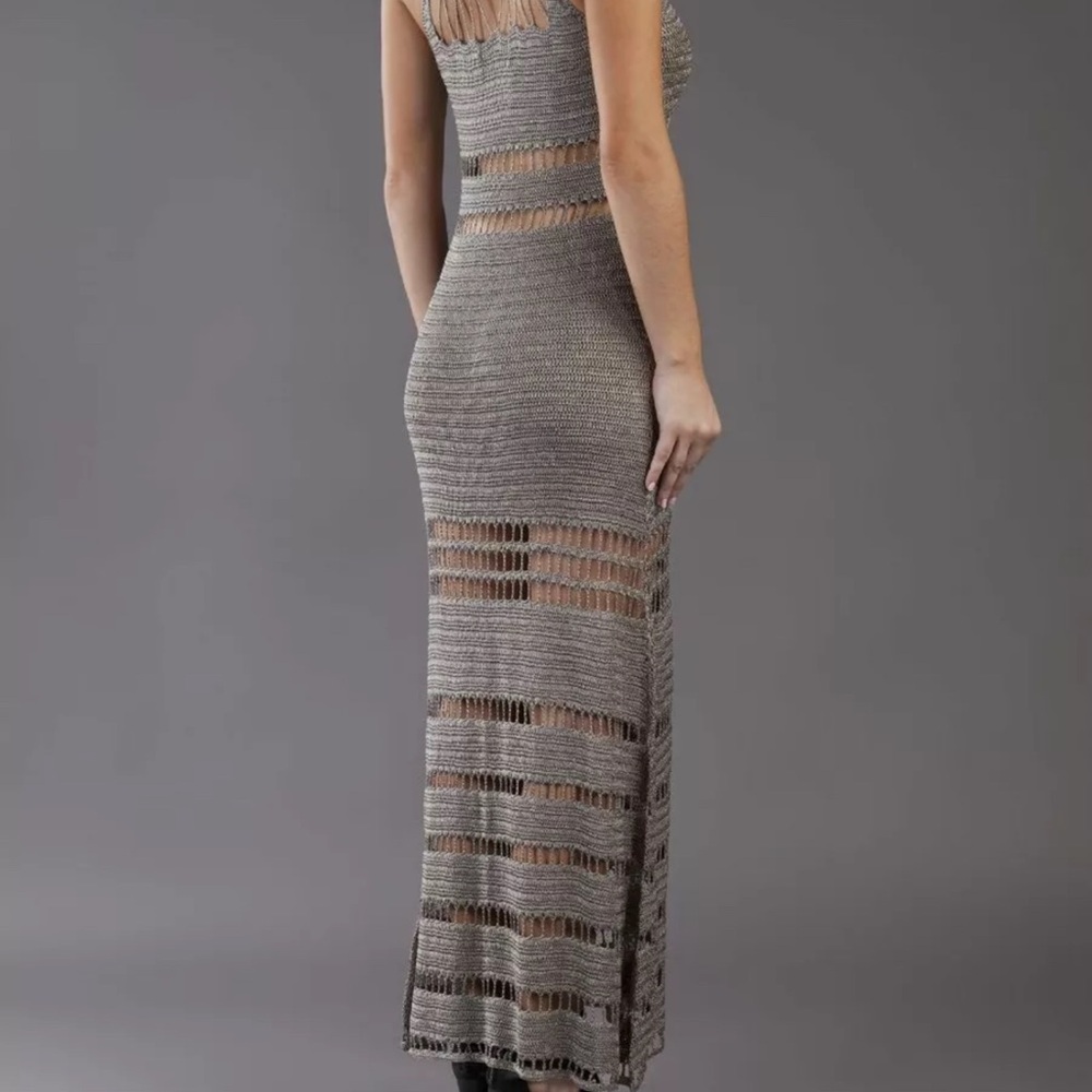 Bec & Bridge Anja Crochet Maxi Dress Gray Size 2
